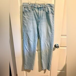 Madewell Classic Straight Jean, Lightwash High Rise Fit, Women's Size 31